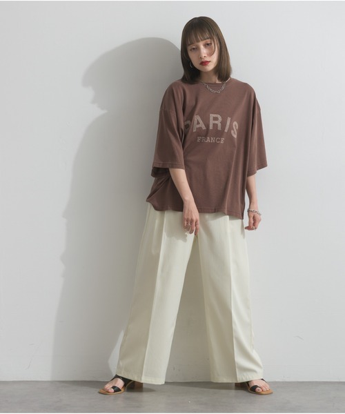 OandI（オーアンドアイ）の「ピグメントロゴプリントＴシャツ（Tシャツ/カットソー・レディース・ブラウン/チャコール/アイボリー・M）」の15枚目の写真
