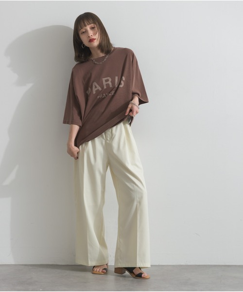 OandI（オーアンドアイ）の「ピグメントロゴプリントＴシャツ（Tシャツ/カットソー・レディース・ブラウン/チャコール/アイボリー・M）」の16枚目の写真