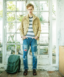 MIND BLOW | ブロークンストレッチアーミークロスジャケット(ブルゾン)