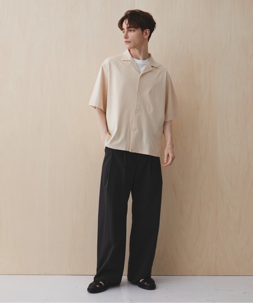 PUBLIC TOKYO（パブリックトウキョウ）の「アポロックコンフォートワイドパンツ /ストレッチ/ナイロン/接触冷感/UVカット/吸水速乾/防シワ/夏服（その他パンツ・メンズ・ダークブラウン/ダークネイビー/ブラック・1/2）」の7枚目の写真