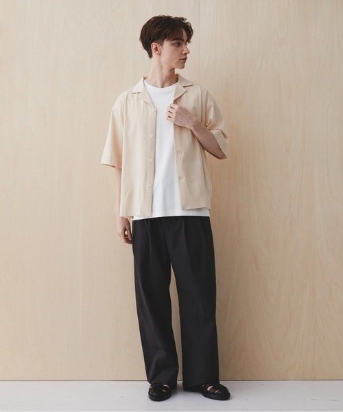 PUBLIC TOKYO（パブリックトウキョウ）の「アポロックコンフォートワイドパンツ /ストレッチ/ナイロン/接触冷感/UVカット/吸水速乾/防シワ/夏服（その他パンツ・メンズ・ダークブラウン/ダークネイビー/ブラック・1/2）」の8枚目の写真