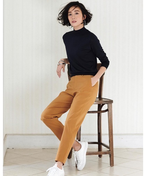 DoCLASSE（ ドゥクラッセ）の「ハイストレッチリネン・アンクルパンツ（その他パンツ・レディース・ライトピンク/ブラウン・11/9）」の2枚目の写真