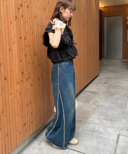 w closet（ダブルクローゼット）の「マルチWAYノースリブラウス 夏服（シャツ/ブラウス・レディース・ブラック/オフホワイト/イエロー/ブラウン/ブルー・FREE）」の22枚目の写真