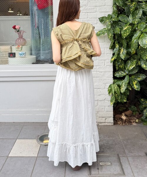 w closet（ダブルクローゼット）の「マルチWAYノースリブラウス 夏服（シャツ/ブラウス・レディース・ブラック/オフホワイト/イエロー/ブラウン/ブルー・FREE）」の7枚目の写真