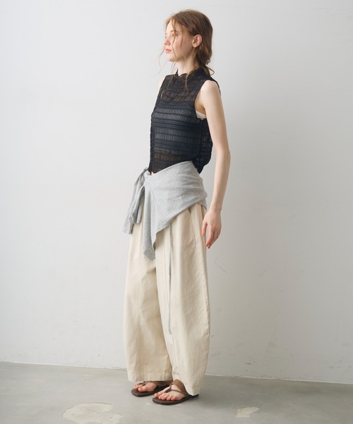 Crisp(クリスプ)の「shirring sheer tops / シャーリングシアートップス(シャツ/ブラウス・レディース・ホワイト/ブラック・FREE)」の10枚目の写真
