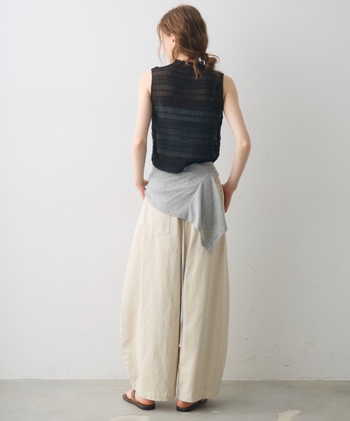 Crisp(クリスプ)の「shirring sheer tops / シャーリングシアートップス(シャツ/ブラウス・レディース・ホワイト/ブラック・FREE)」の12枚目の写真