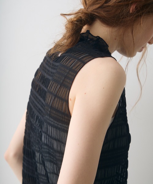 Crisp(クリスプ)の「shirring sheer tops / シャーリングシアートップス(シャツ/ブラウス・レディース・ホワイト/ブラック・FREE)」の8枚目の写真