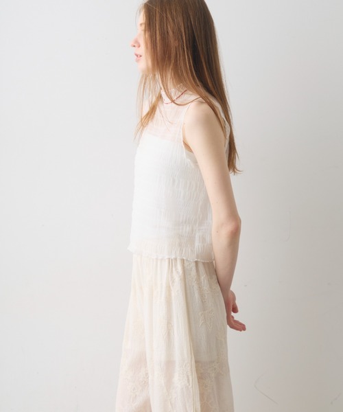 Crisp(クリスプ)の「shirring sheer tops / シャーリングシアートップス(シャツ/ブラウス・レディース・ホワイト/ブラック・FREE)」の14枚目の写真