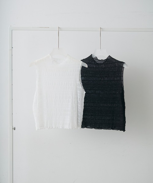 Crisp(クリスプ)の「shirring sheer tops / シャーリングシアートップス(シャツ/ブラウス・レディース・ホワイト/ブラック・FREE)」の20枚目の写真