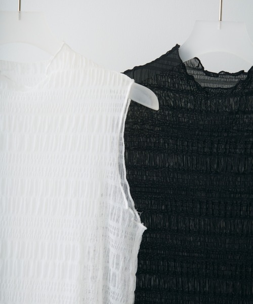 Crisp(クリスプ)の「shirring sheer tops / シャーリングシアートップス(シャツ/ブラウス・レディース・ホワイト/ブラック・FREE)」の21枚目の写真
