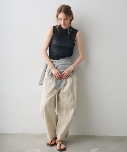 Crisp(クリスプ)の「shirring sheer tops / シャーリングシアートップス(シャツ/ブラウス・レディース・ホワイト/ブラック・FREE)」の9枚目の写真