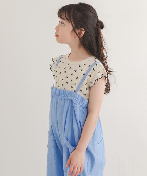 URBAN RESEARCH DOORS(アーバンリサーチドアーズ)の「花柄ワッフルフレンチフリルTシャツ(KIDS)(Tシャツ/カットソー・キッズ・ホワイト系その他/ブルー系その他・105/120/135)」の4枚目の写真