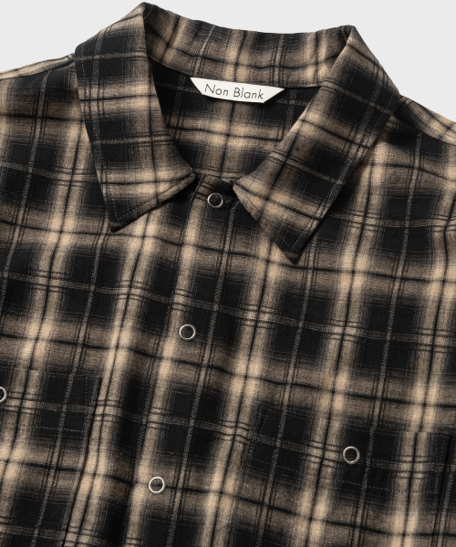 NONBLANK(ノンブランク)の「フランネルオンブレチェックHSシャツ_BEIGE(シャツ/ブラウス・メンズ・ベージュ・SMALL/MEDIUM/LARGE/X-LARGE)」の3枚目の写真