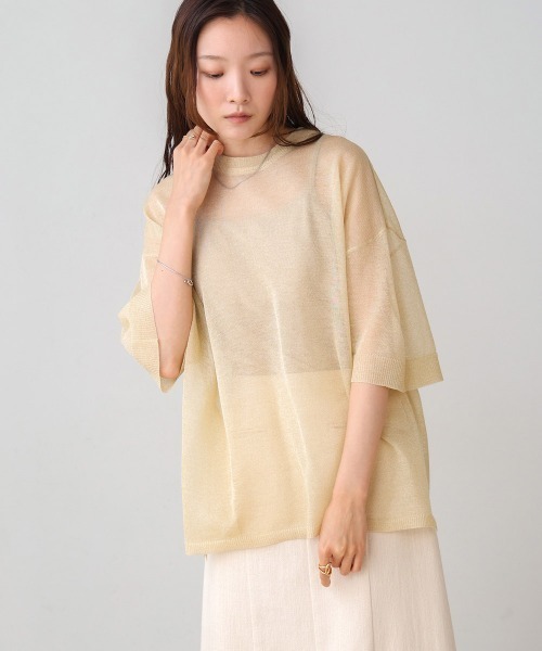 Bab(バブ)の「シアーラメニットプルオーバー(Tシャツ/カットソー・レディース・ホワイト系その他・MEDIUM)」の3枚目の写真