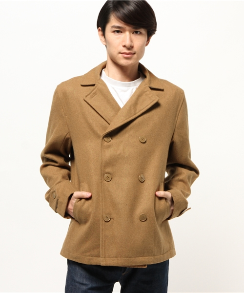 OUTLET（アウトレット）の「【Ciaopanic】メルトンショートPコート（ピーコート・メンズ・ネイビー/グレー/キャメル・LARGE/MEDIUM）」の3枚目の写真