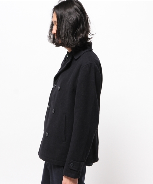 OUTLET（アウトレット）の「【Ciaopanic】メルトンショートPコート（ピーコート・メンズ・ネイビー/グレー/キャメル・LARGE/MEDIUM）」の4枚目の写真