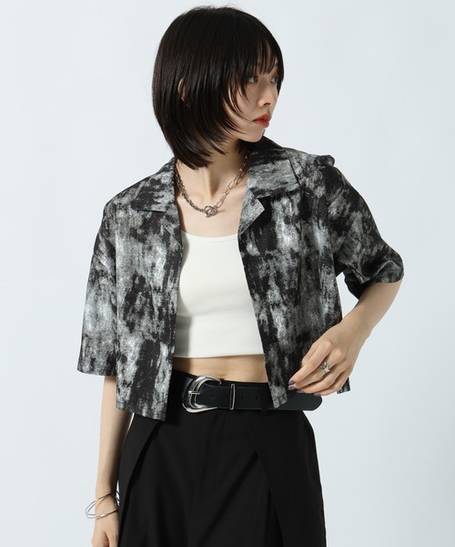 PAGEBOY(ページボーイ)の「ガラアソートショートカイキンシャツ(シャツ/ブラウス・レディース・レオパード/ブラック系その他/ドット・FREE)」の8枚目の写真