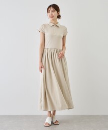 フライスポロドッキングフレアワンピース