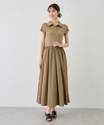 フライスポロドッキングフレアワンピース