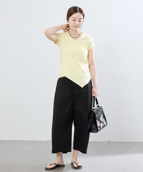 IENA(イエナ)の「オーガニックコットンミックスバレルパンツ(スラックス・レディース・ブラック/カーキ・38/36)」の9枚目の写真