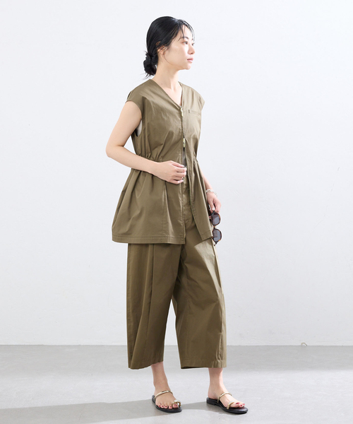 IENA(イエナ)の「オーガニックコットンミックスバレルパンツ(スラックス・レディース・ブラック/カーキ・38/36)」の10枚目の写真