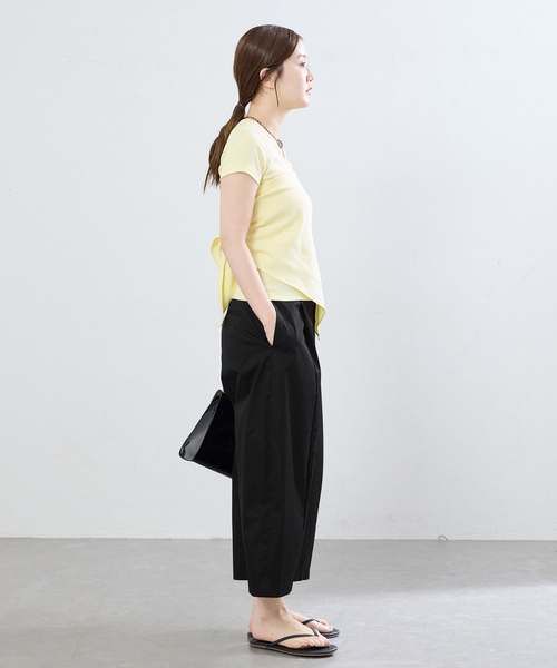 IENA(イエナ)の「オーガニックコットンミックスバレルパンツ(スラックス・レディース・ブラック/カーキ・38/36)」の8枚目の写真
