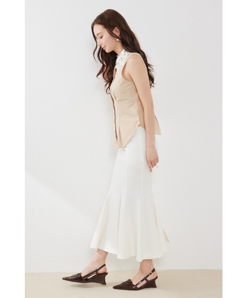 rienda(リエンダ)の「パールレースカラーノースリシャツトップス 夏服 秋服(シャツ/ブラウス・レディース・ブラック/ホワイト/ライトベージュ・MEDIUM/SMALL)」の17枚目の写真