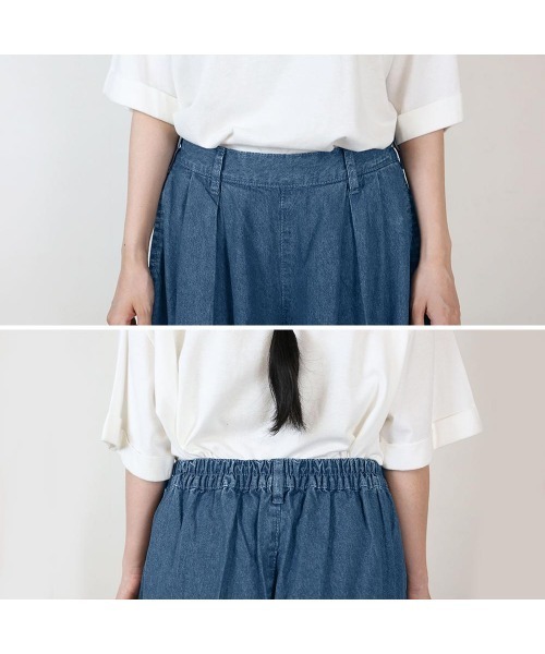 RCD（アールシーディー）の「キュロットピエロデニム パンツ（デニムパンツ・レディース・ワンウォッシュ/ブルー・M）」の4枚目の写真