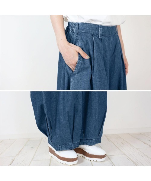 RCD（アールシーディー）の「キュロットピエロデニム パンツ（デニムパンツ・レディース・ワンウォッシュ/ブルー・M）」の5枚目の写真