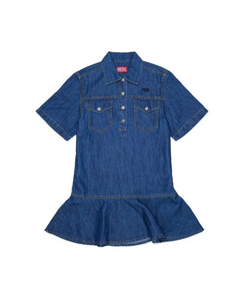 DIESEL(ディーゼル)の「キッズ デニムドレス DARYL(シャツワンピース・キッズ・インディゴブルー・8Y/10Y/12Y/14Y)」の1枚目の写真