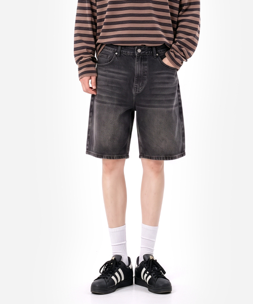 HALFNINE(ハーフナイン)の「シティワーク ウォッシング ワイド 5部 デニムパンツ I07JRD_HXY11348(その他パンツ・メンズ・ライトインディゴブルー/ブラック/ブルー系その他・SMALL/LARGE/MEDIUM/2XL/X-LARGE)」の6枚目の写真