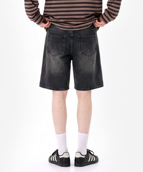 HALFNINE(ハーフナイン)の「シティワーク ウォッシング ワイド 5部 デニムパンツ I07JRD_HXY11348(その他パンツ・メンズ・ライトインディゴブルー/ブラック/ブルー系その他・SMALL/LARGE/MEDIUM/2XL/X-LARGE)」の7枚目の写真