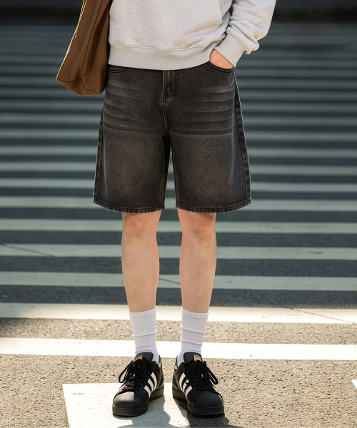 HALFNINE(ハーフナイン)の「シティワーク ウォッシング ワイド 5部 デニムパンツ I07JRD_HXY11348(その他パンツ・メンズ・ライトインディゴブルー/ブラック/ブルー系その他・SMALL/LARGE/MEDIUM/2XL/X-LARGE)」の10枚目の写真