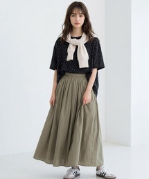 ロングスカート フレアスカート レディース ファッション マキシスカート 春 夏 リネンスカート シアースカート ウエストゴム マキシ丈 ゆったり ストレスフリー ティアード風 ギャザーフレア 落ち感 Aライン