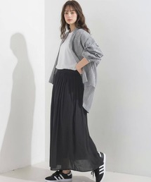 ロングスカート フレアスカート レディース ファッション マキシスカート 春 夏 リネンスカート シアースカート ウエストゴム マキシ丈 ゆったり ストレスフリー ティアード風 ギャザーフレア 落ち感 Aライン