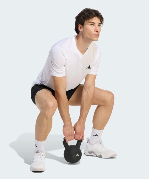 adidas(アディダス)の「ワークアウト エッセンシャルズ ベース Tシャツ / アディダス adidas(Tシャツ/カットソー・メンズ・ホワイト・SMALL/XX-LARGE/3XL/LARGE/MEDIUM/X-LARGE)」の5枚目の写真