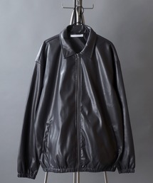 Synthetic Leather Trucker Jacket/フェイクレザー トラッカージャケット フライトジャケット コーチジャケット ブルゾン