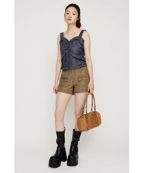 SLY(スライ)の「MILITARY S/PT ミリタリーショートパンツ 夏服 秋服 冬服(スラックス・レディース・ブラック/カーキ・0/1)」の9枚目の写真