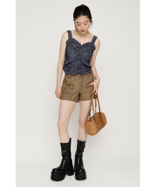 SLY(スライ)の「MILITARY S/PT ミリタリーショートパンツ 夏服 秋服 冬服(スラックス・レディース・ブラック/カーキ・0/1)」の10枚目の写真