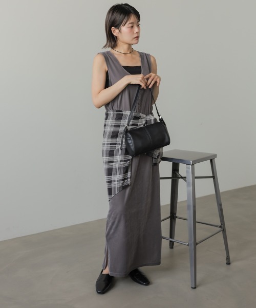 Bab(バブ)の「【前後2WAY】シアーベロアワンピース(ワンピース・レディース・チャコールグレー/ブラウン・M/S)」の9枚目の写真