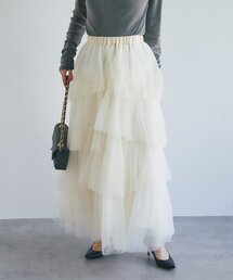 La boutique BonBon | 【低身長向けPMサイズあり】イレヘムティアードチュールスカート(スカート)