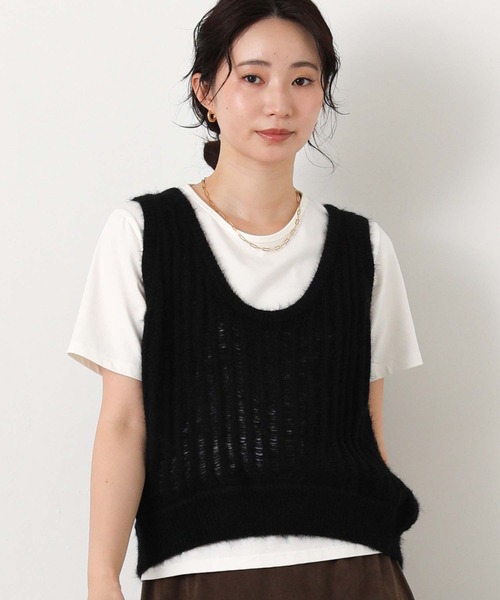Gready Brilliant(グレディブリリアン)の「針抜きフェザーベスト(ベスト・レディース・ブラック/ピンク・38)」の7枚目の写真