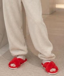 Burner（バーナー）の「【FEMLY DAILY（フェミリーデイリー）】クロスボア オープントゥルームシューズ fem-rooshoes-3-9【RBT】（ルームシューズ/スリッパ）」