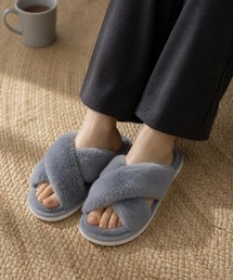 Burner（バーナー）の「【FEMLY DAILY（フェミリーデイリー）】クロスボア オープントゥルームシューズ fem-rooshoes-3-9【RBT】（ルームシューズ/スリッパ）」