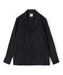 【別注】GUY ROVER ストレッチウールポリエステル サファリシャツブルゾン
