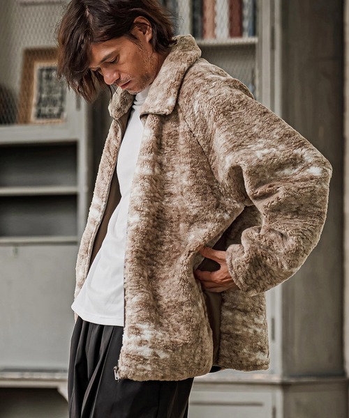 CAMBIO(カンビオ)の「mj11825- Tie Dye Boa Fleece Zip Jacket ボアフリースジップジャケット(CMP-262-004)(その他アウター・メンズ・ブラック/パープル/ブラウン・S/M/L)」の5枚目の写真