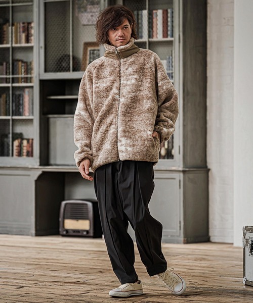 CAMBIO(カンビオ)の「mj11825- Tie Dye Boa Fleece Zip Jacket ボアフリースジップジャケット(CMP-262-004)(その他アウター・メンズ・ブラック/パープル/ブラウン・S/M/L)」の8枚目の写真