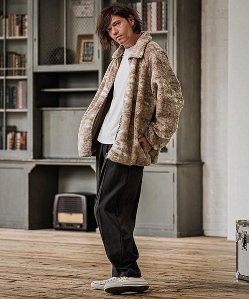CAMBIO(カンビオ)の「mj11825- Tie Dye Boa Fleece Zip Jacket ボアフリースジップジャケット(CMP-262-004)(その他アウター・メンズ・ブラック/パープル/ブラウン・S/M/L)」の9枚目の写真