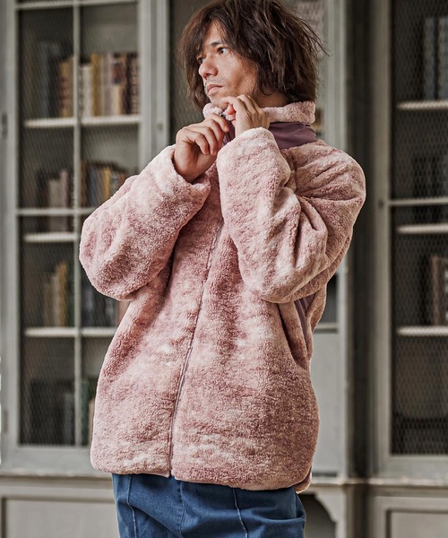 CAMBIO(カンビオ)の「mj11825- Tie Dye Boa Fleece Zip Jacket ボアフリースジップジャケット(CMP-262-004)(その他アウター・メンズ・ブラック/パープル/ブラウン・S/M/L)」の11枚目の写真