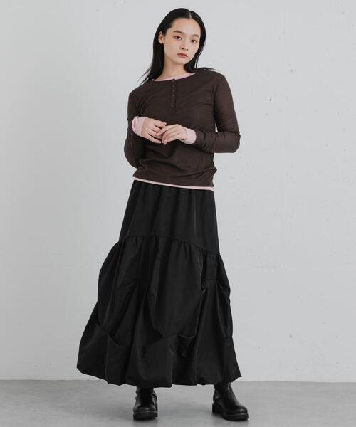 SENSE OF PLACE by URBAN RESEARCH(センスオブプレイスバイアーバンリサーチ)の「2PパックロングTシャツ(Tシャツ/カットソー・レディース・チャコールグレー/ブラウン/イエロー・ONE)」の13枚目の写真